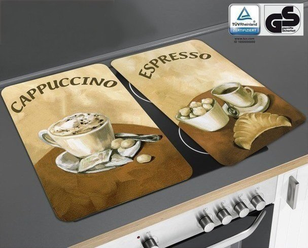 Plăci de protecție din sticlă COFFEE pentru aragaz – 2 bucăți, WENKO, cafea