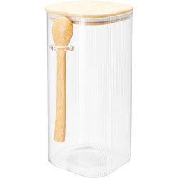 Recipiente ZUNI din sticlă cu capac, sticlă canelată