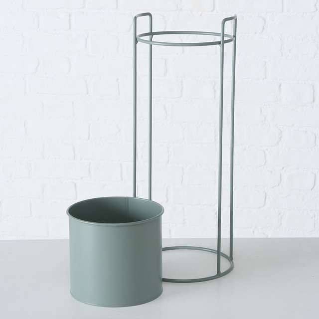 Ghivece metalice pe suport Melanda, verde deschis, 3 buc