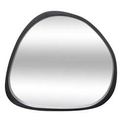 Oglindă de perete organică WAYNE cu ramă neagră, 56,5 × 63 cm