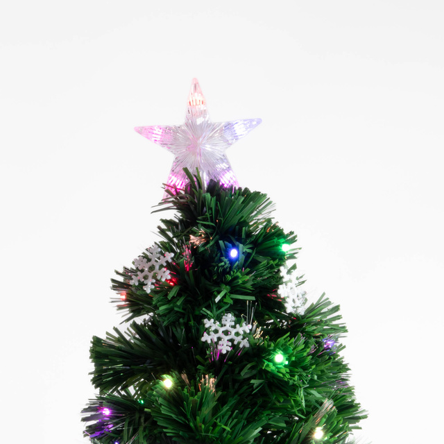 Brad artificial cu iluminare si stea, 90 cm
