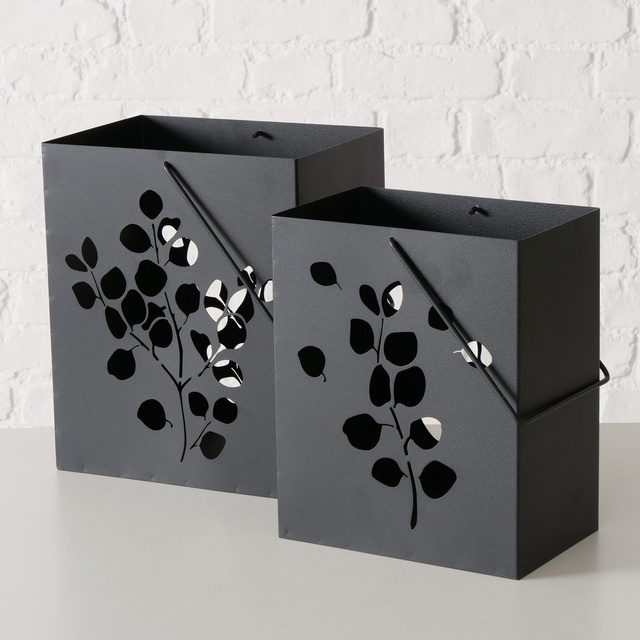 Set 2 felinare metalice Calypso, negru