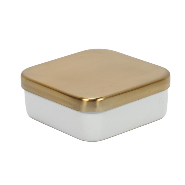 Cutie depozitare, organizator metalic, patrat, 13 cm