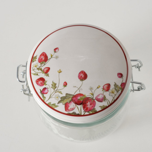 Borcan decorativ de bucatarie cu capac EMILY, 450 ml