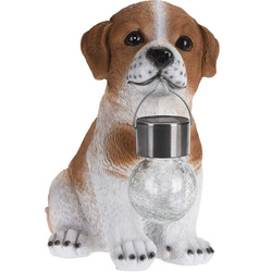 Figurină a unui câine cu lampă solară