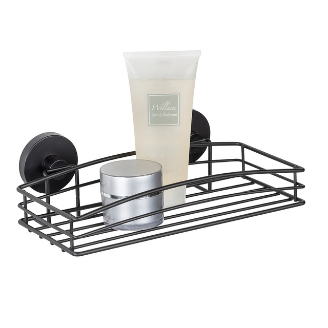 Raft de dus WENKO, metal, negru, Vacuum-Loc