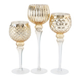 Set 3 sfeșnice din sticlă, Manou