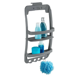 Raft de baie fără găurire, cu două niveluri, 26 x 54,5 x 11,5 cm, WENKO, gri