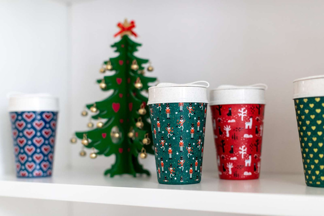 Cana termica ISO TO GO, 400 ml, model geometric, KOZIOL