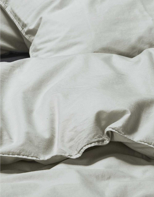 Set de lenjerie de pat din bumbac de culoare argintie, 200 x 220 cm, Essenza