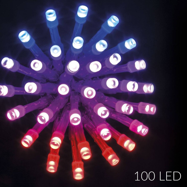 Sirag luminos pentru exterioare multicolor, 100 LED-uri