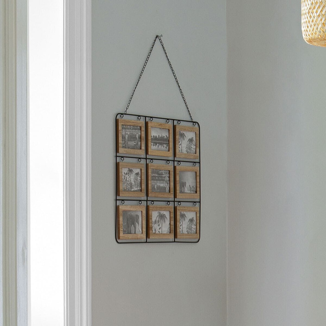 Rama foto cu două fețe, 18 fotografii, 64 x 50 cm.