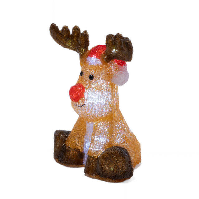 Decoratiune stralucitoare de Craciun, ren, 30 cm