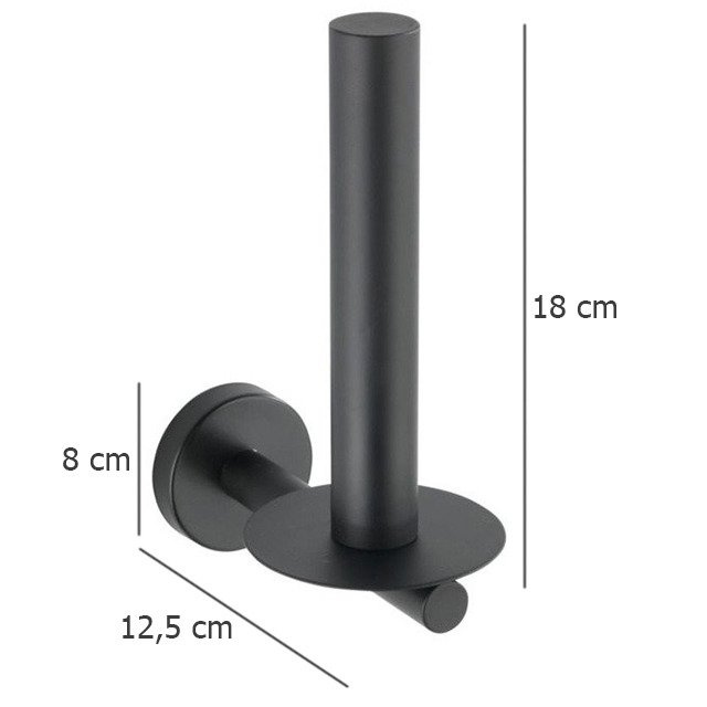 Suport hartie igienica MEZZANO, Negru, 18x12,5x8 cm, WENKO