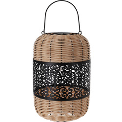 Lampa solara, elemente din rachita si ornament decorativ, Ø 24 x 36 cm