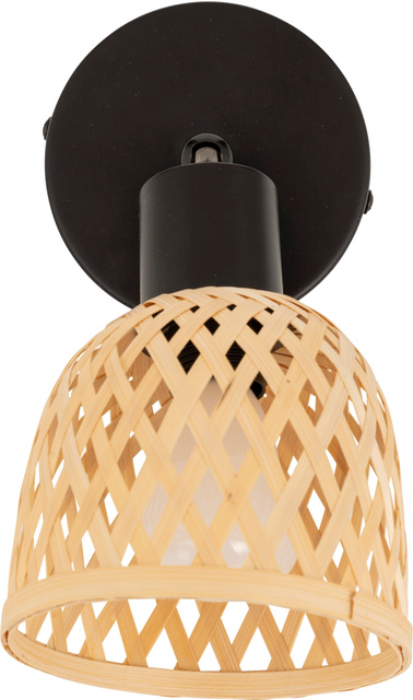 Aplice de perete LIO cu abajur din bambus împletit, Ø 10 cm