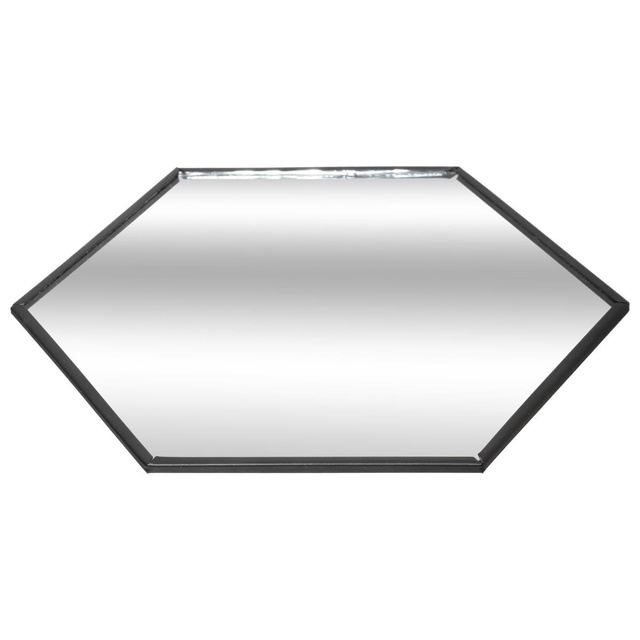 Suport tip oglinda pentru lumânări, hexagonal, Negru, Ø 20 cm