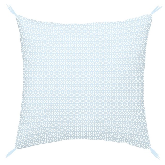 Perna decorativa cu ciucuri BORNEO, 40 x 40 cm, albastra