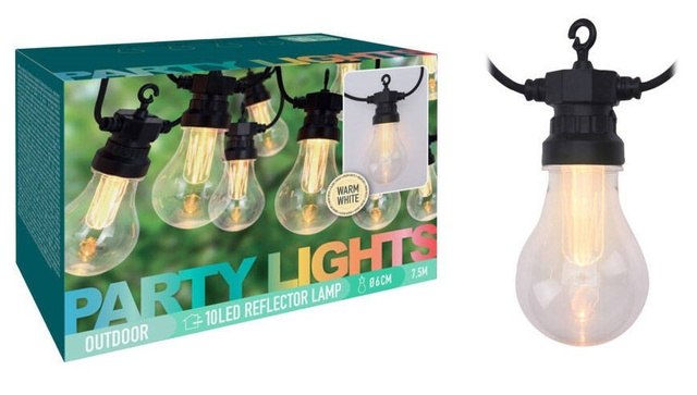 Ghirlandă de grădină PARTY cu 10 lumini LED