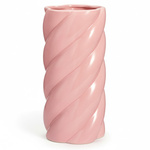 Vază ceramică, Ø 12,5 x 25 cm, roz.