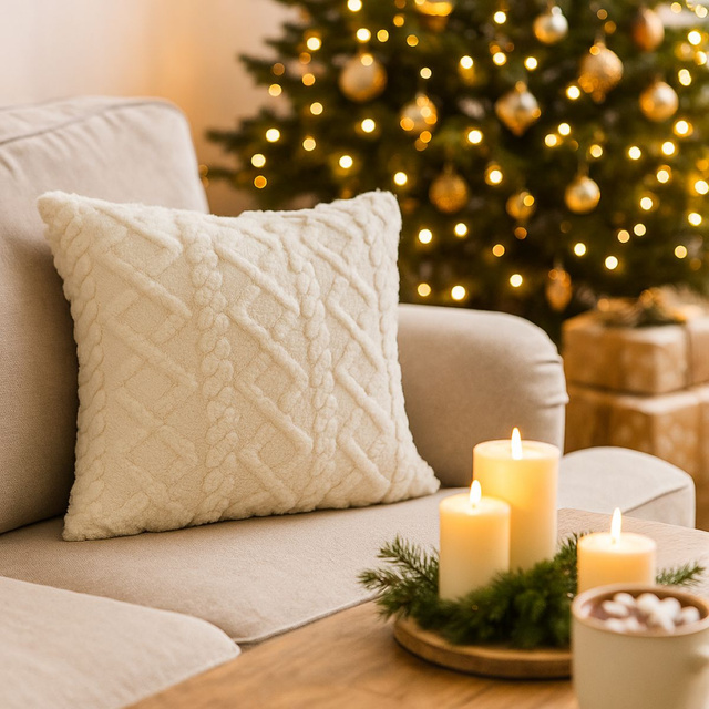 Pernă decorativă 45 x 45 cm, albă