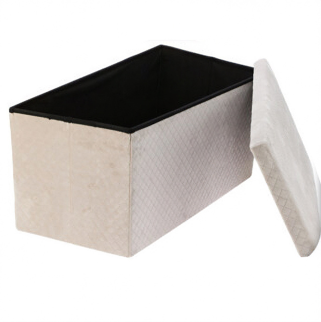 Puf din velur cu spațiu de depozitare MODUS, 76 x 38 x 38 cm