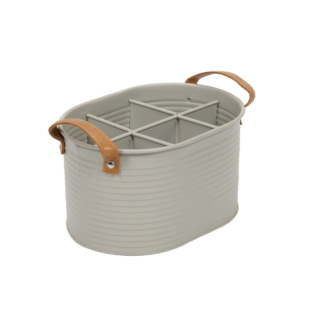 Cutie pentru sticle compartimentata, manere din piele, pentru 6 sticle