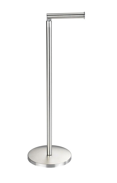 Suport de baie pentru hârtie igienică, construcție cu mânere și bară pentru 4 role suplimentare - WENKO, argintiu mat.