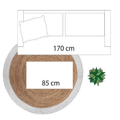 Covor rotund din iută, Ø 120 cm