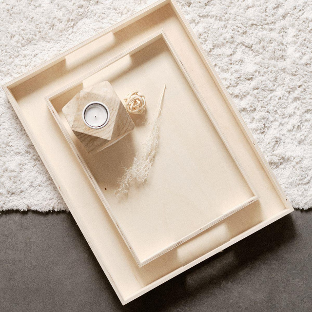 Set 2 tavi din lemn Simplicity