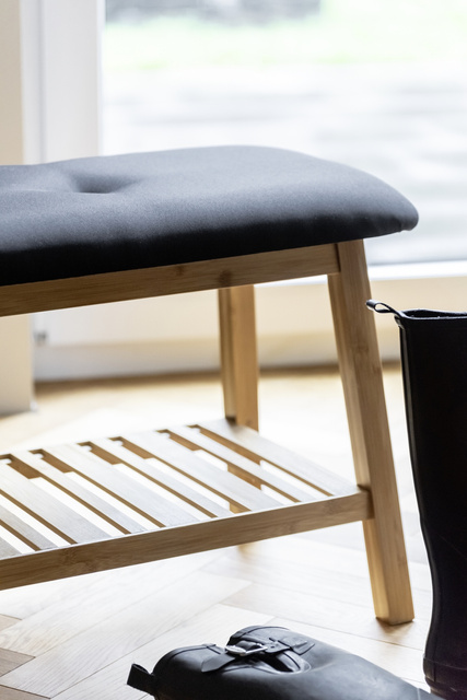 Dulap pantofi cu scaun, bambus, Ecori, WENKO