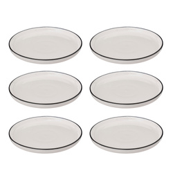 Farfurii desert ALIX, margine neagră, 6 buc. × Ø 20 cm