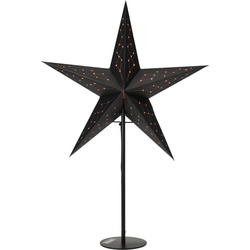 Stea decorativa stralucitoare din hartie, suport metalic, 45 cm