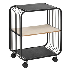 Raft mobil NOIR, 2 niveluri, metal, 43,3 x 28 x 53 cm