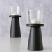 Set 2 sfeșnice  moderne Pius,  negru