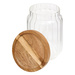 Recipient din sticlă pentru alimente HARMONY cu capac din lemn, 500