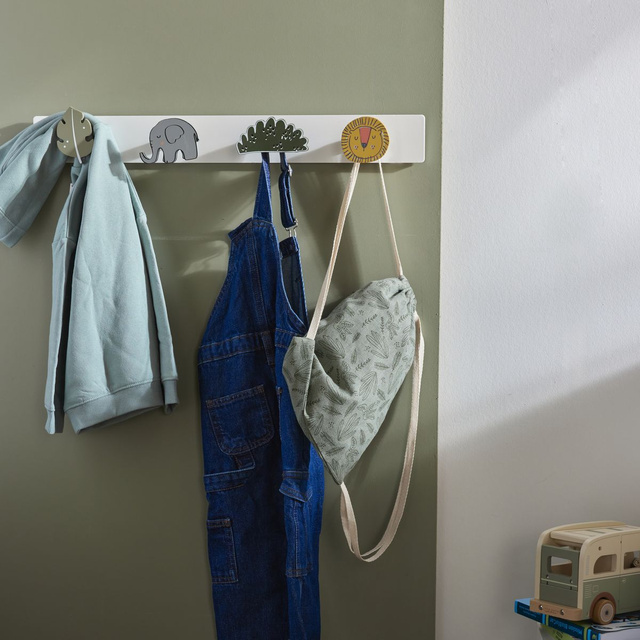 Cuier pentru haine pentru copii THE KING OF THE JUNGLE, 60 x 8 x 7 cm