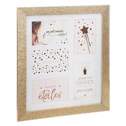 GLITTER multi-cadru, auriu, 5 fotografii