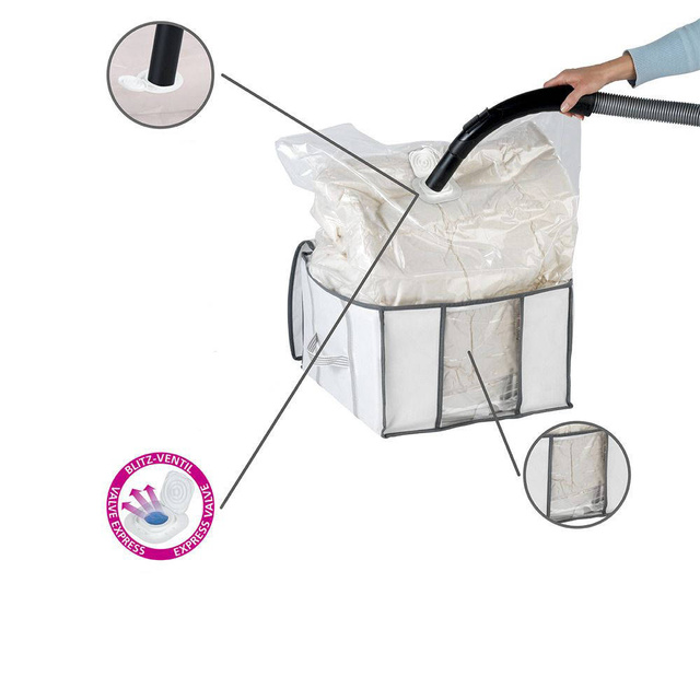 Husă pentru lenjerie de pat, haine SOFT + sac vacuum, dimensiune S, WENKO