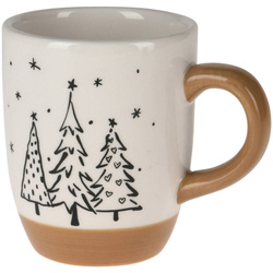 Cana de iarnă cu motiv de brăduți, 330 ml