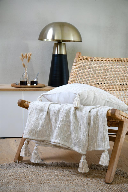 Pătură de bumbac cu efect de in, BALMA, 125 x 150 cm