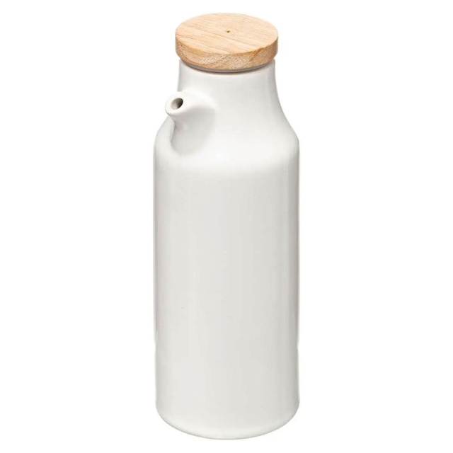 Dozatoare de condimente pentru ulei, oțet, sare și piper, set ceramic, alb