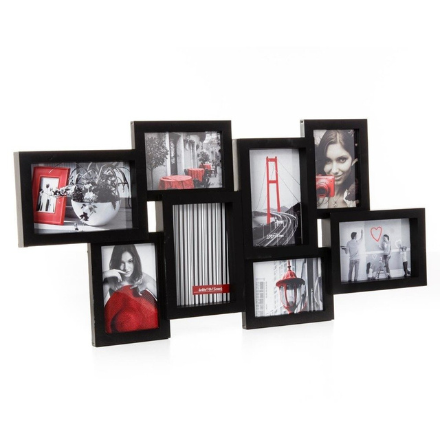 Rama foto colaj 8 fotografii, Negru, 65x32 cm, Atmosphera Créateur d'intérieur