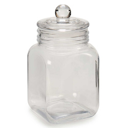 Borcan pătrat pentru prăjituri cu capac, 1,2 l