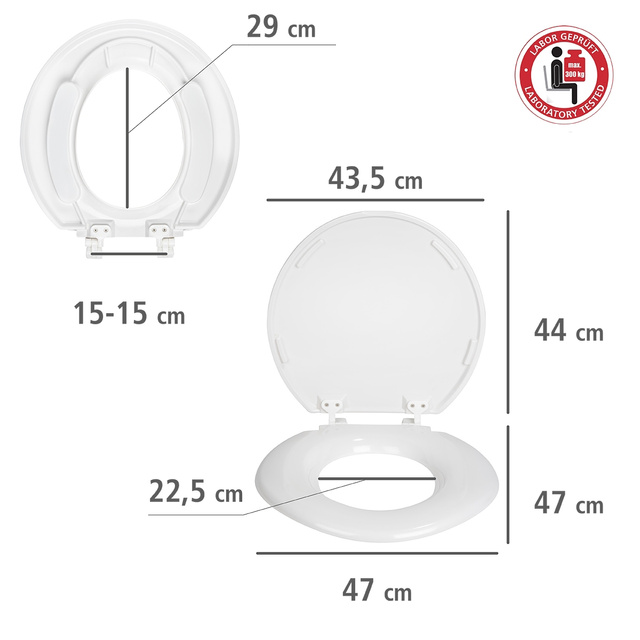 Capac de toaleta din duroplast durabil TORINO XXL, WENKO