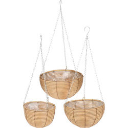 Suporturi pentru flori agățate din țesătură, 3 buc în diferite dimensiuni