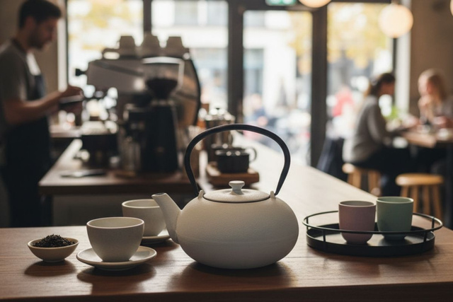 Ceainic din fontă cu infuzor NOMI, 800 ml, alb