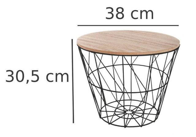 Măsuță de cafea cu structură ajurată, blat din lemn