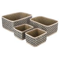 Set patru cosuri decorative din rachita, set complet