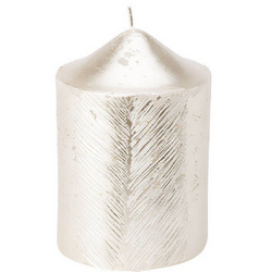 Lumânare decorativă cu model metalic, 7 x 10 cm